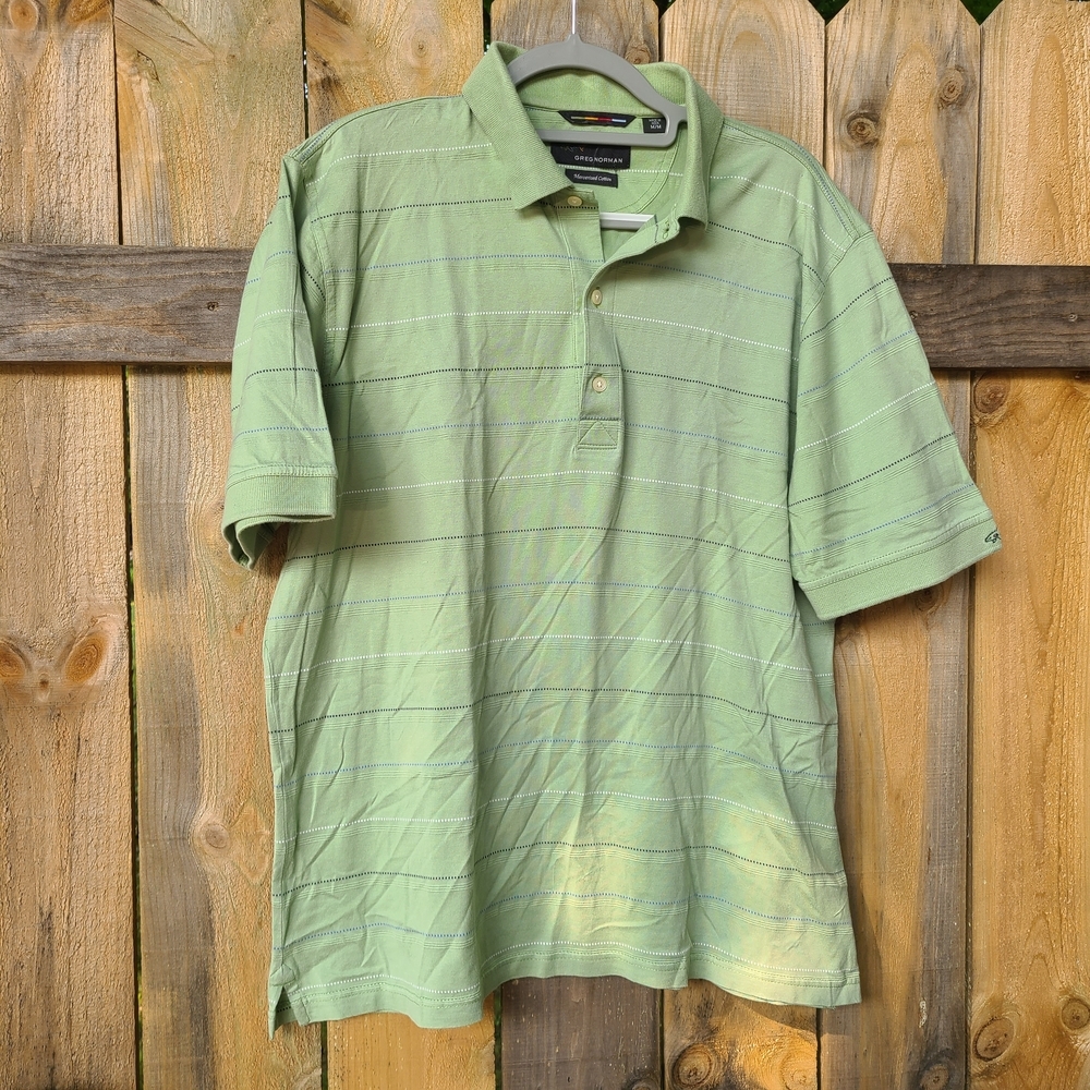 Greg Norman Mercerized Cotton Green Polo Shirt‎ Mens M